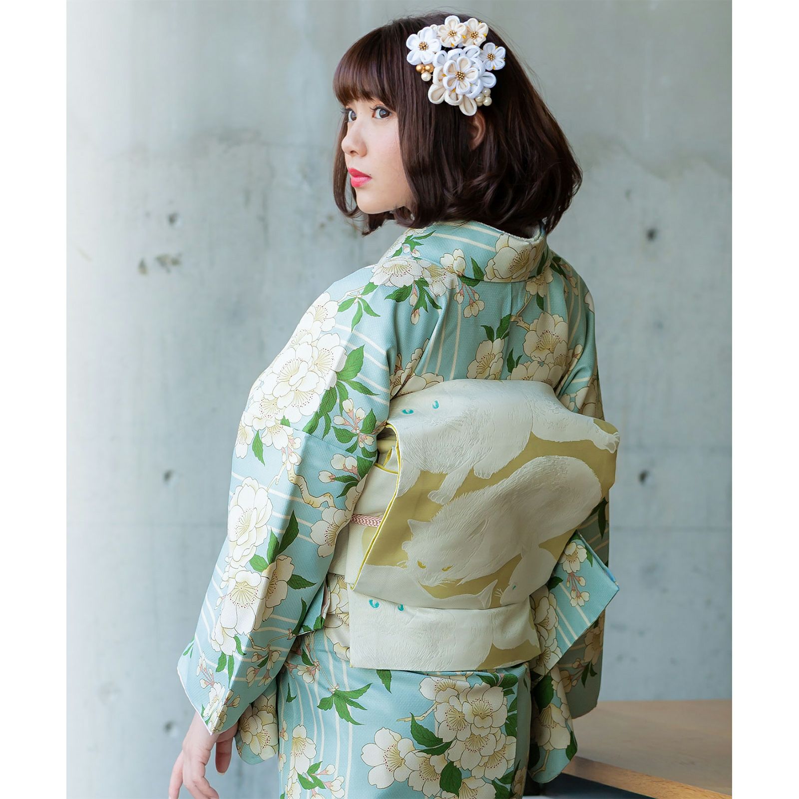 京袋帯 単品 数量限定 KIMONOMACHI オリジナル 「日向の白猫