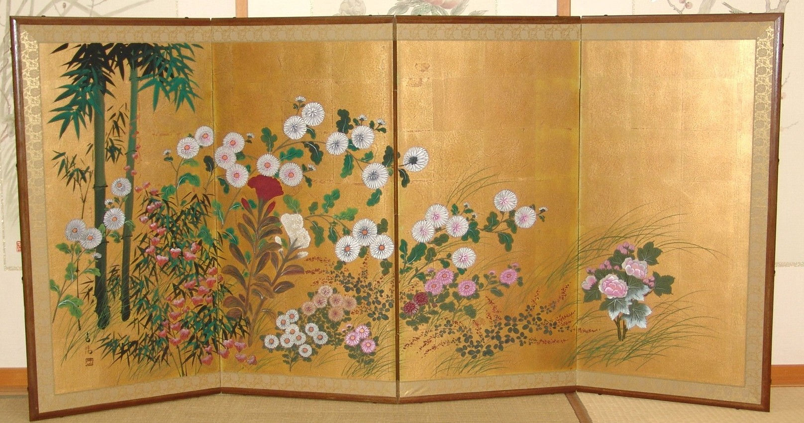 金屏風 日本画金屏風の製造/通信販売(通販) 御子柴屏風店