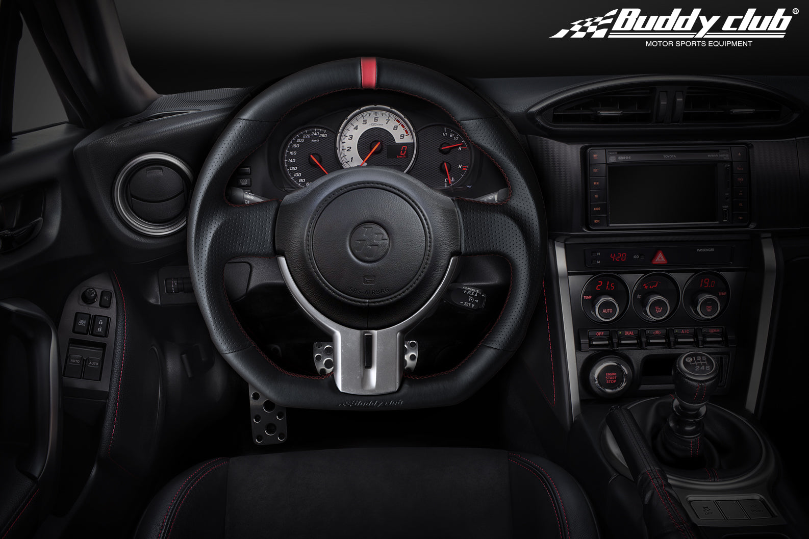 送料無料】BuddyClub レザーステアリング 86(ZN6)/BRZ(ZC6)