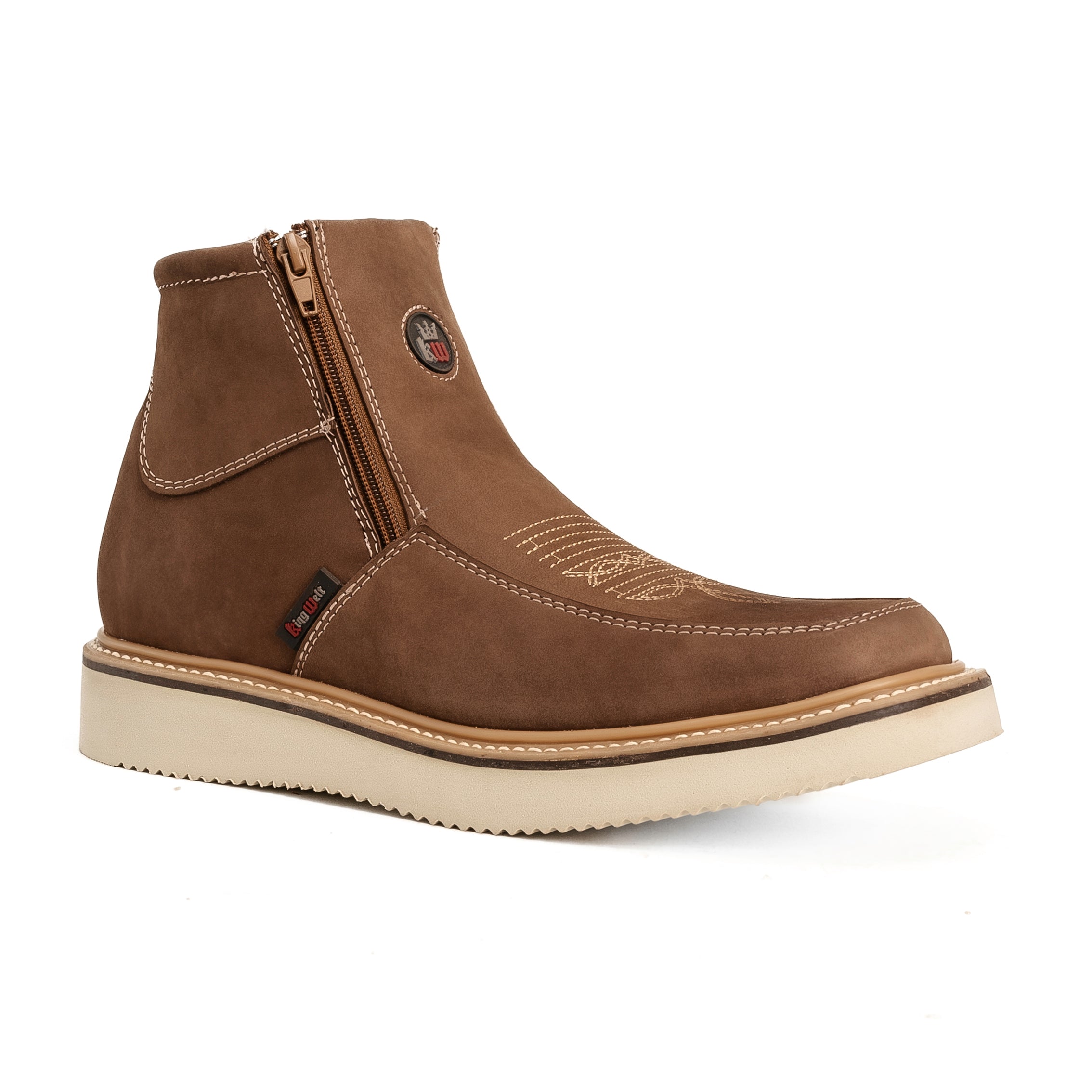 Country Flex 6' Sand Double Zipper Work Boots for Men Soft Toe