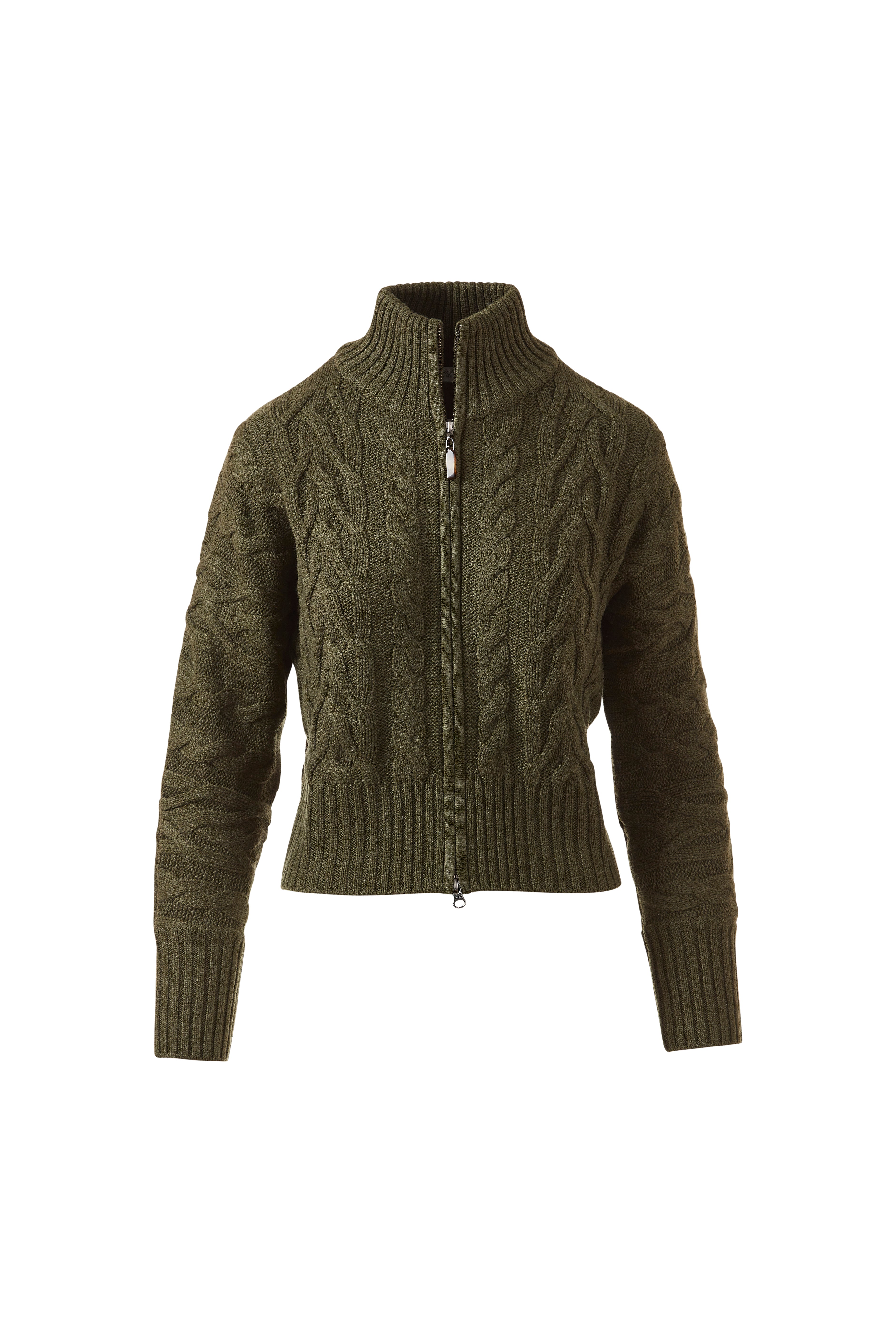 LUXE CABLE ZIP CARDIGAN – Kinross Cashmere