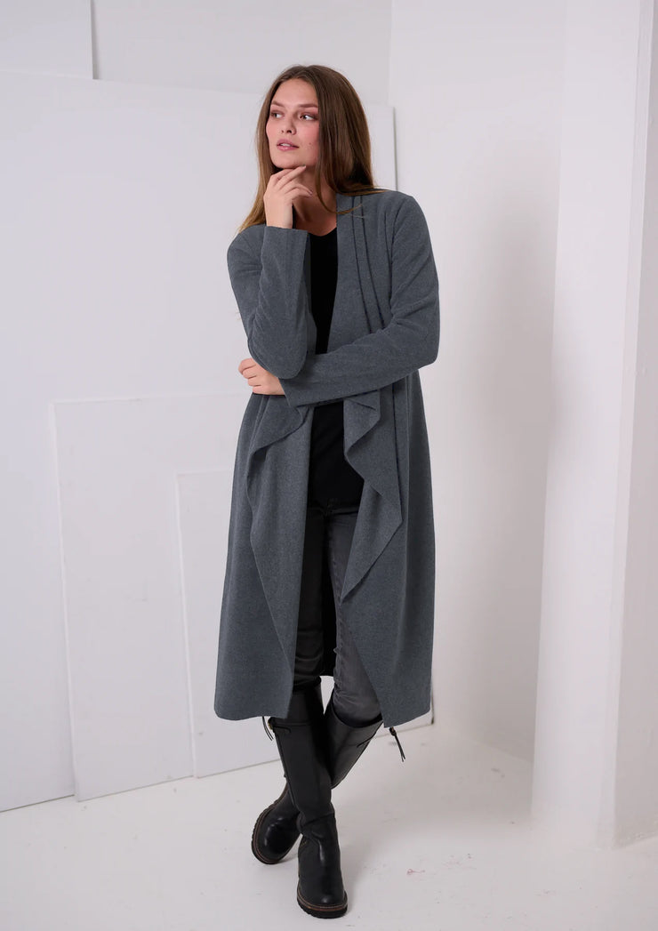 Henriette Steffensen Fleece Waterfall Cardigan Grey 7131 – KIITOSlife