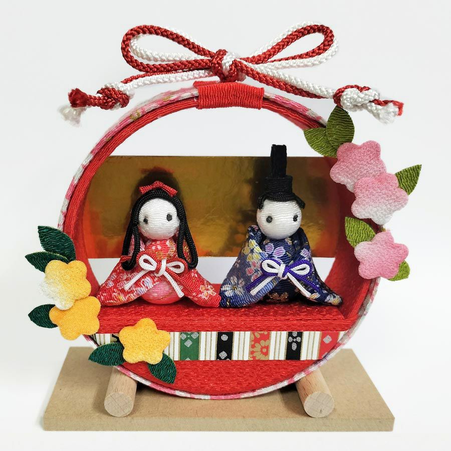 木製ミニ羽子板・飾り台付（黒塗） |生地 和柄/和布/ちりめん手芸通販