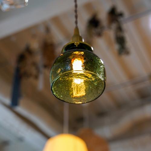 安土草多 ペンダントライト 照明 吹きガラス botebote（クリア