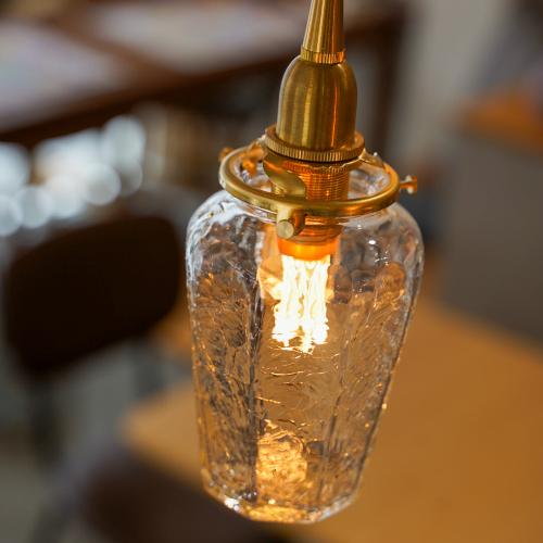 安土草多 ペンダントライト 照明 吹きガラス 八角瓶（クラック