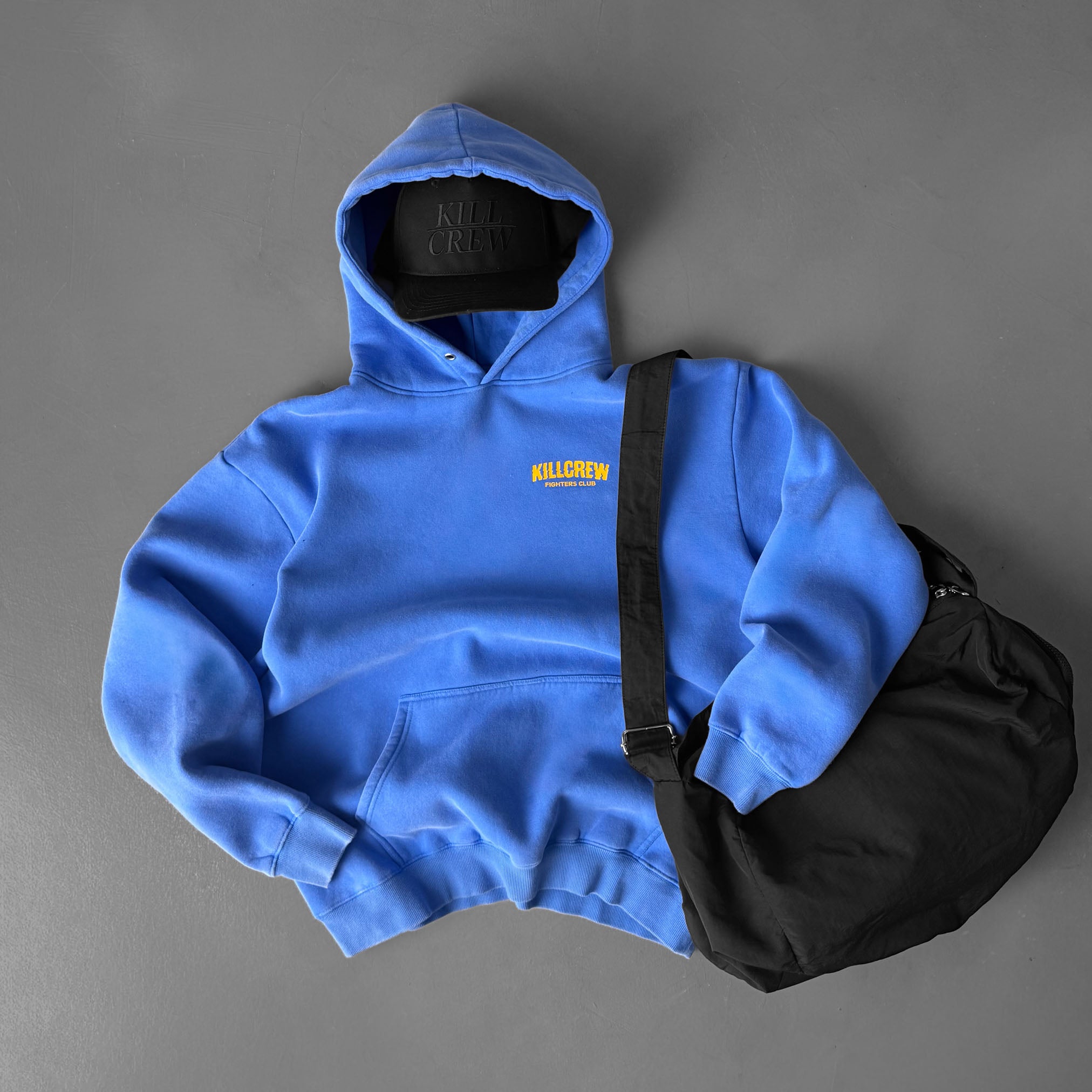 OVERSIZED LUX RIGOROUS TRAINING HOODIE - BLUE / GOLD – Kill Crew