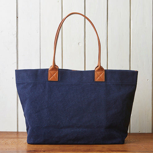 帆布×牛革 ビッグトートバッグ【SA201】B4対応 軽量550g 自立型 経年