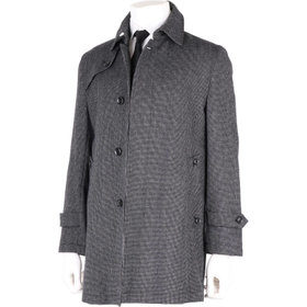 ステンカラー】ウールコート/グレー×チェック（294402-51-22-7_P