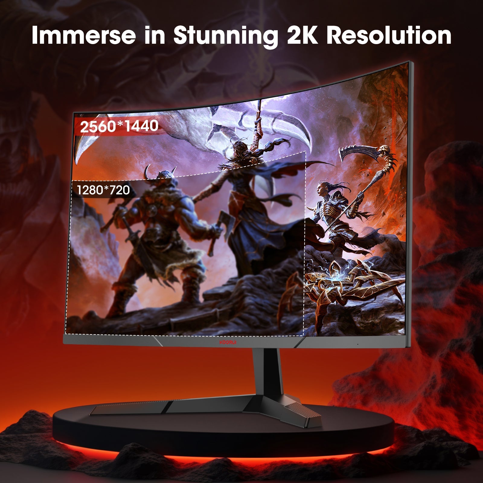KOORUI 27E6QCA 27-inch VA QHD 180Hz Curved Gaming Monitor – KOORUI US
