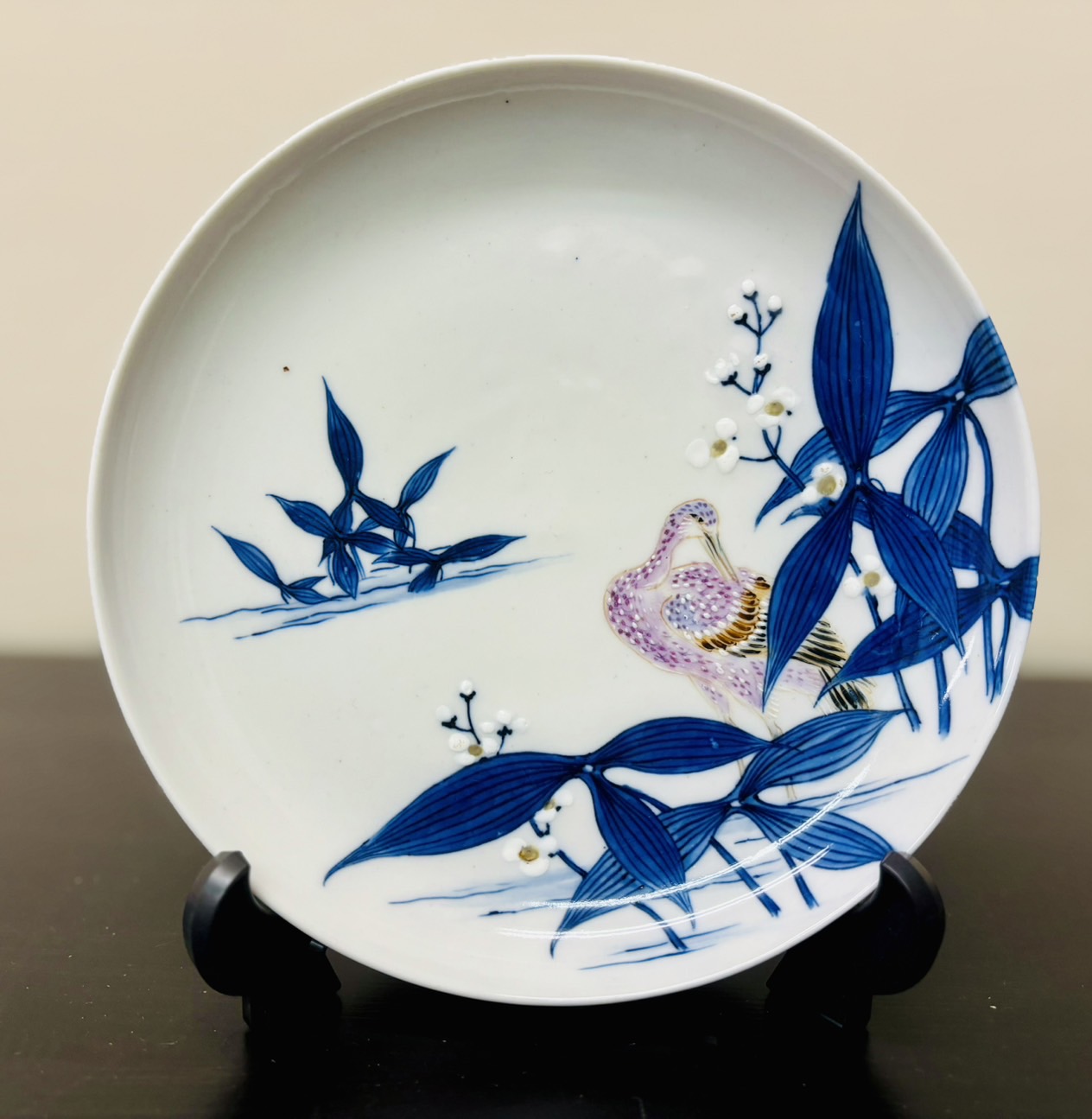 染付沢鳫水鳥文「友玉園」加藤友太郎 - 古美術 美養