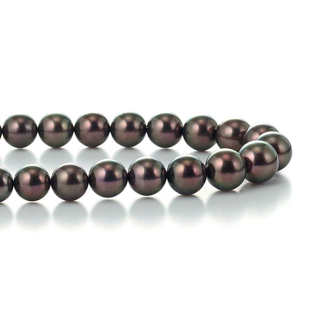 オーロララグーン南洋黒蝶真珠ネックレス 2点セット（8.0-10.8ミリ