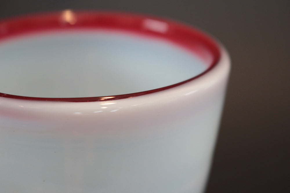 三色縁赤乳白ぼかし氷コップ Z-8 在庫1個 – 古福庵 [ KOFUKUAN