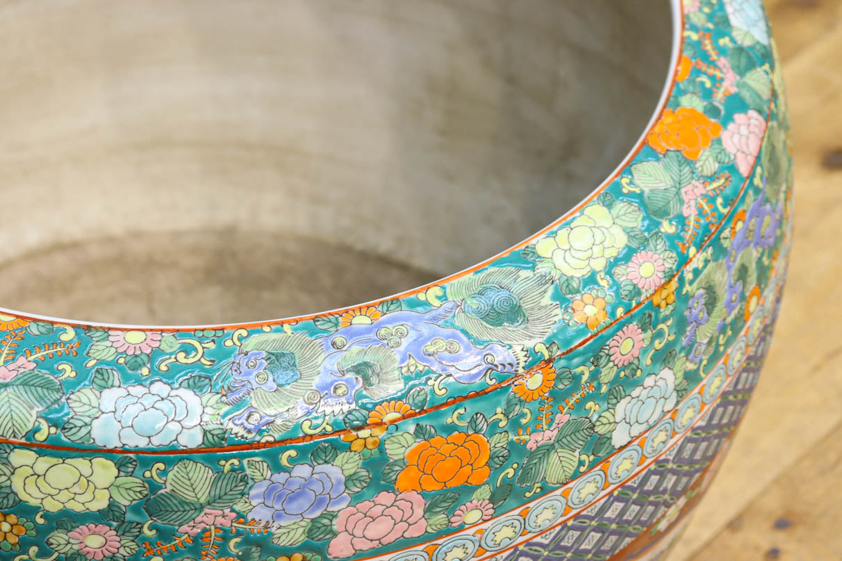 穏やかな風景を華やかな色彩で飾る火鉢 DC6185 – 古福庵 [ KOFUKUAN