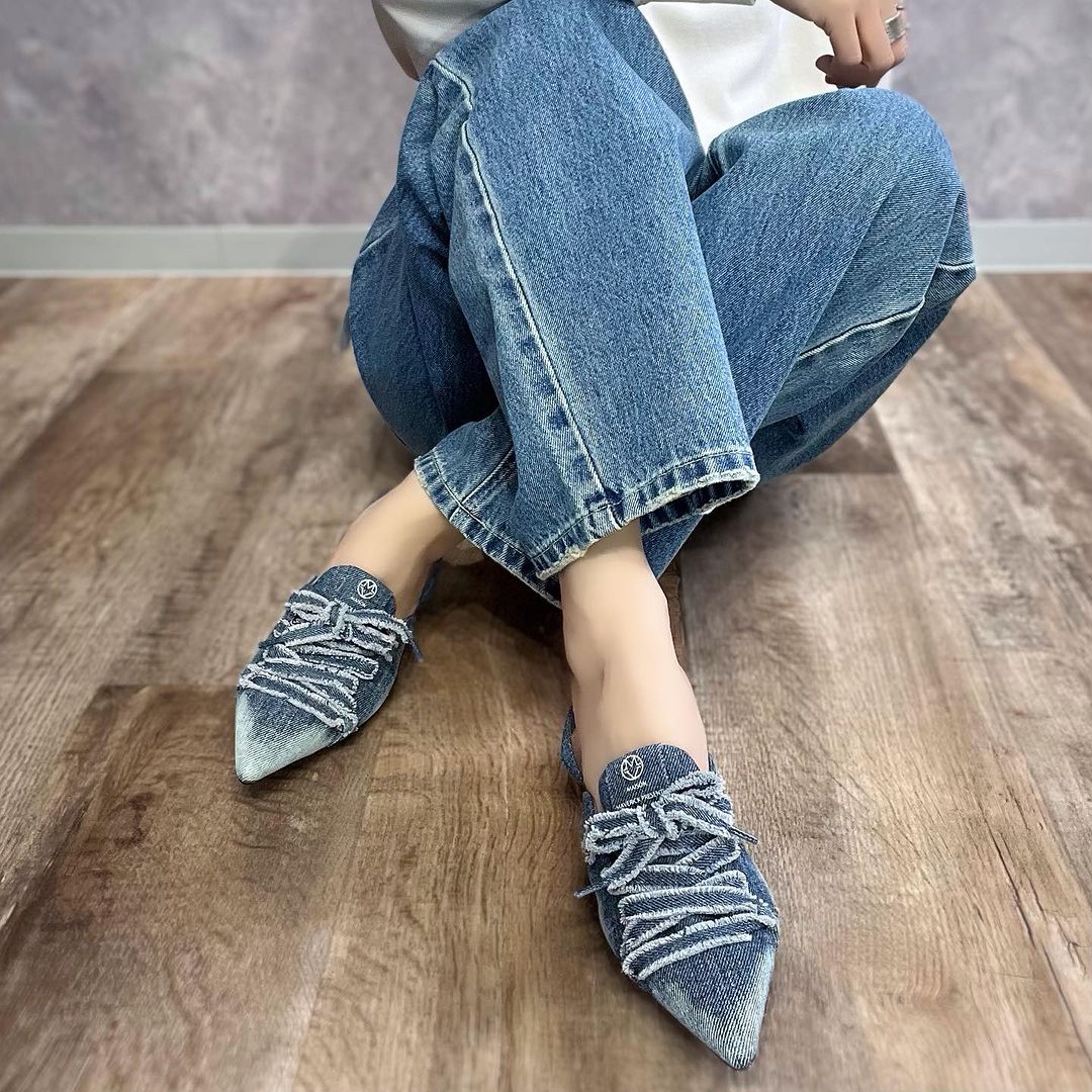 MAISON MAVERICK PRESENTS】レースアップミュールスニーカー(デニム