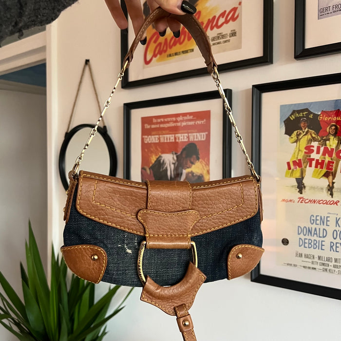 Dolce and Gabbana denim brown shoulder bag– KOSHARCHIVE