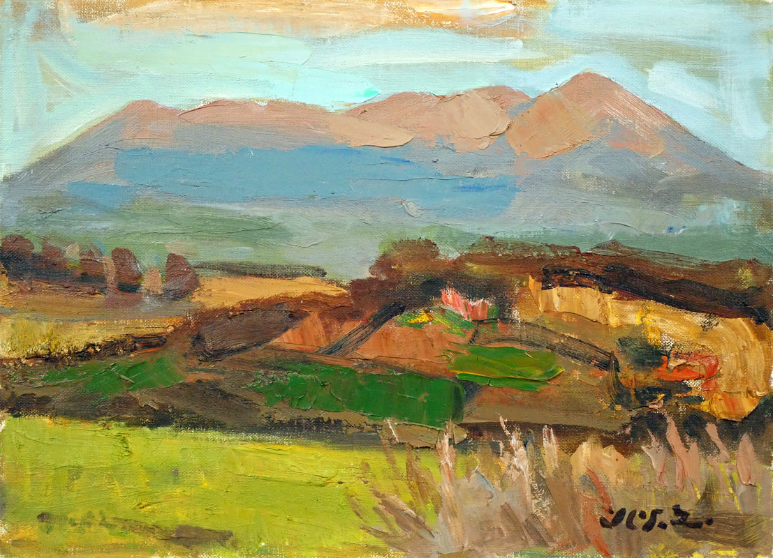 高橋北修「秋の大雪山」油絵・F4号 絵画買取・販売の小竹美術