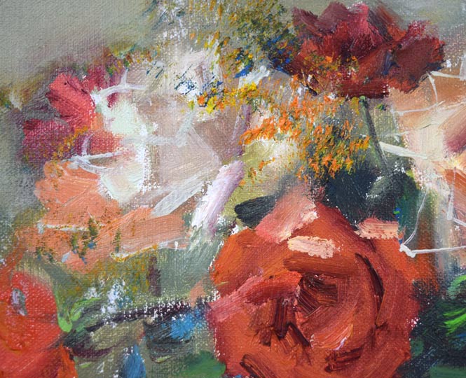 寺井重三「薔薇」油絵・F3号 絵画買取・販売の小竹美術