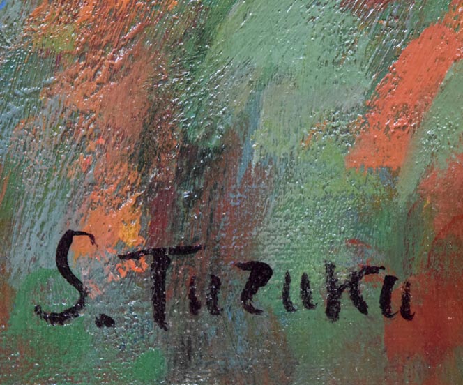 都竹伸政「毛皮と裸婦」油絵・仏P10号 絵画買取・販売の小竹美術