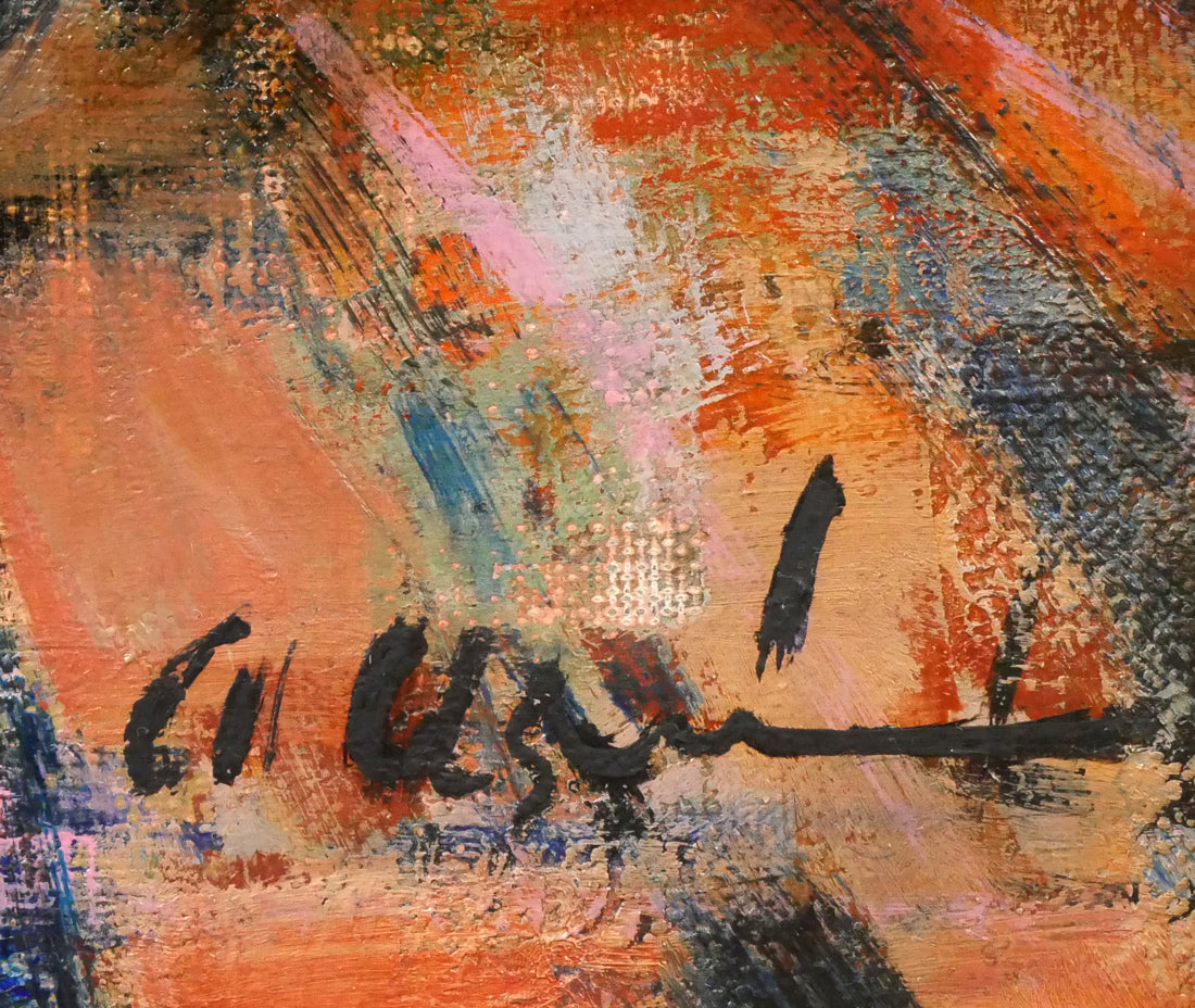 碓井正人「ほおづえをつく女」油絵・P8号 絵画買取・販売の小竹美術