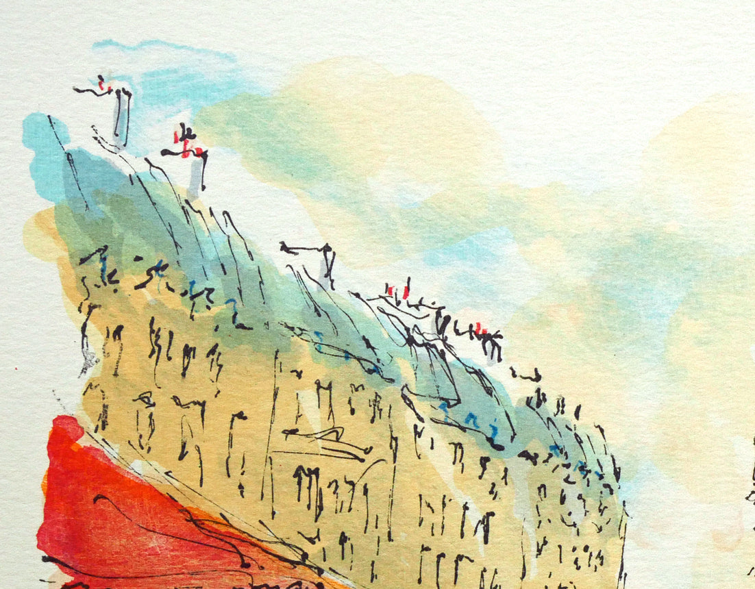 ウルバン・ウシェ（Urbain Huchet）「凱旋門（パリ）」リトグラフ 絵画