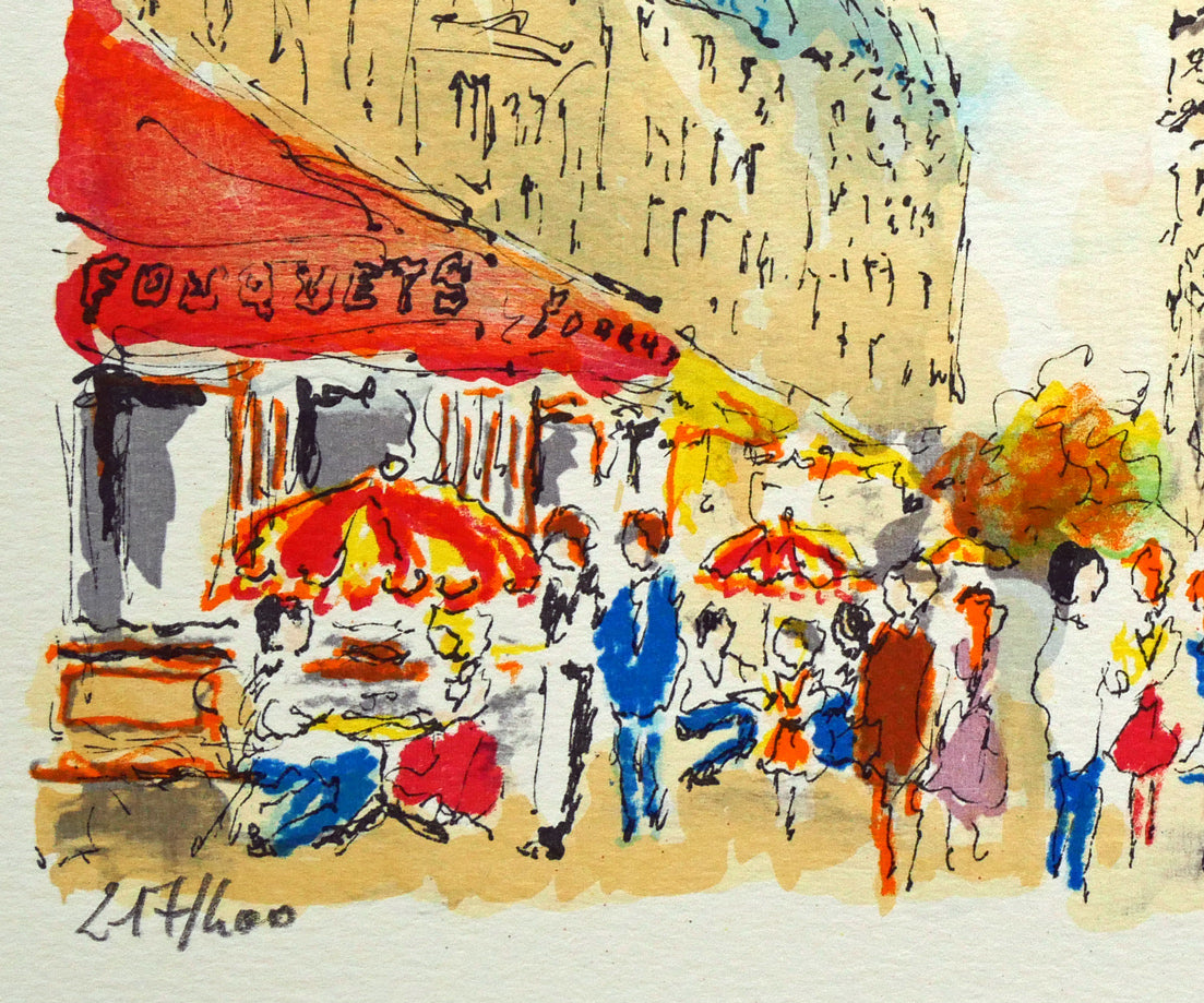 ウルバン・ウシェ（Urbain Huchet）「凱旋門（パリ）」リトグラフ 絵画