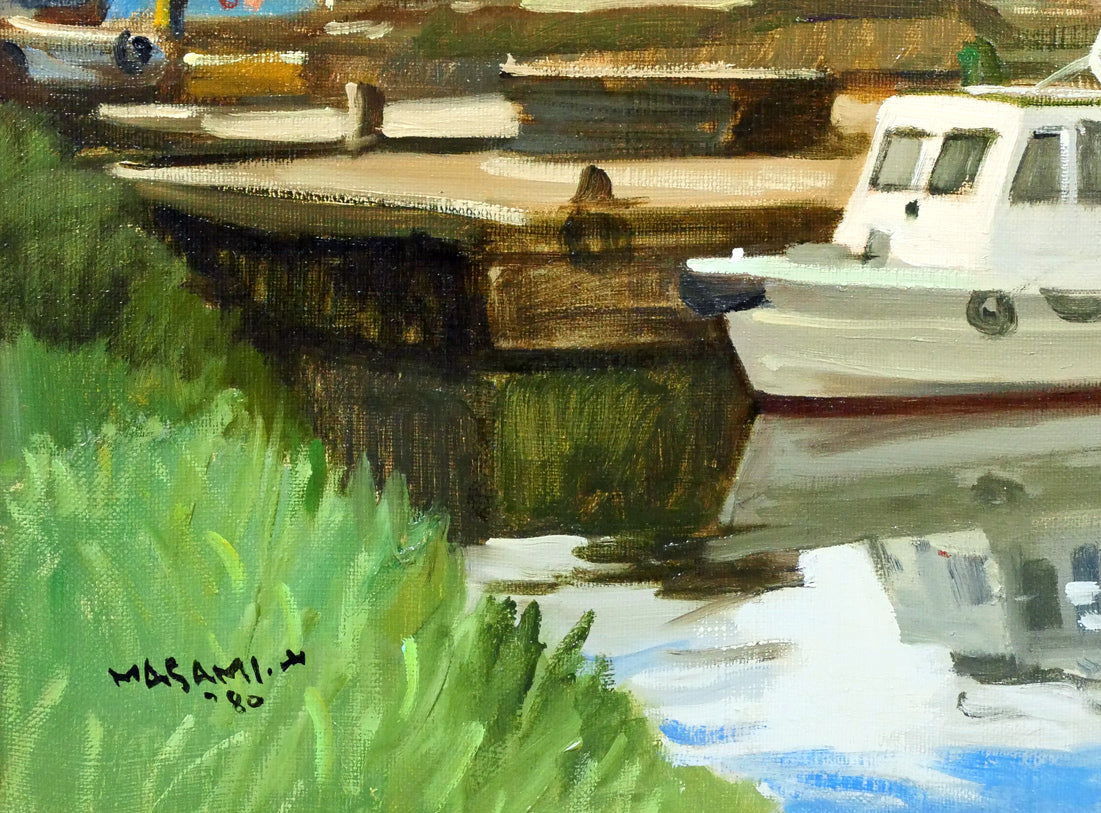 山岸正巳「小樽運河」油絵・F6号 絵画買取・販売の小竹美術