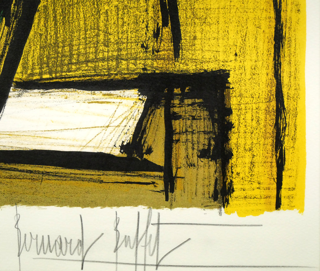 ベルナール・ビュッフェ（Bernard BUFFET）「花と花瓶」リトグラフ