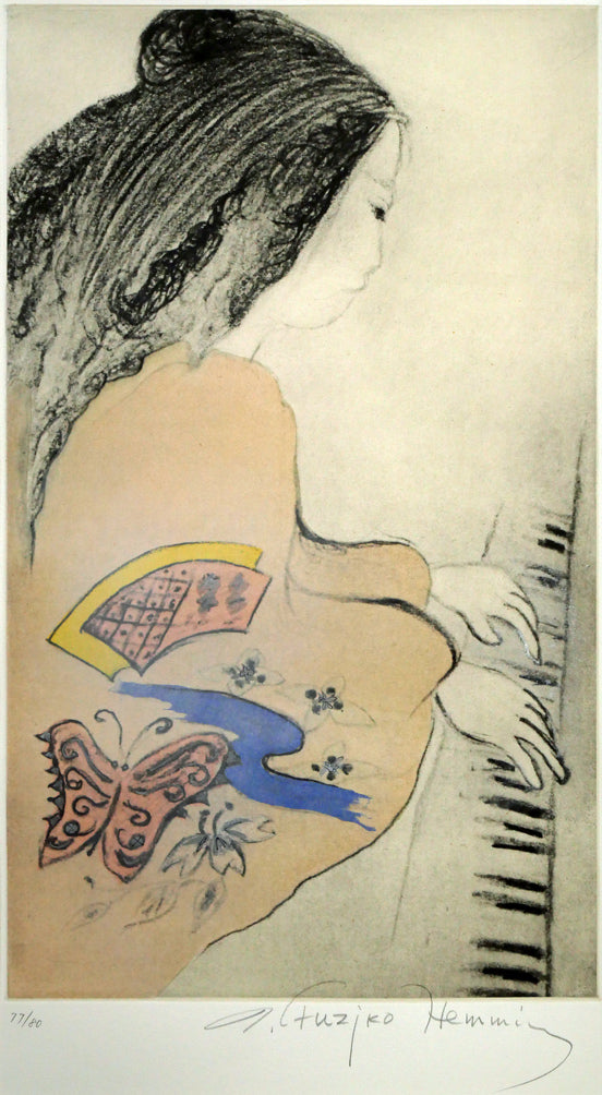 フジ子ヘミング「おさらい」銅版画 絵画買取・販売の小竹美術