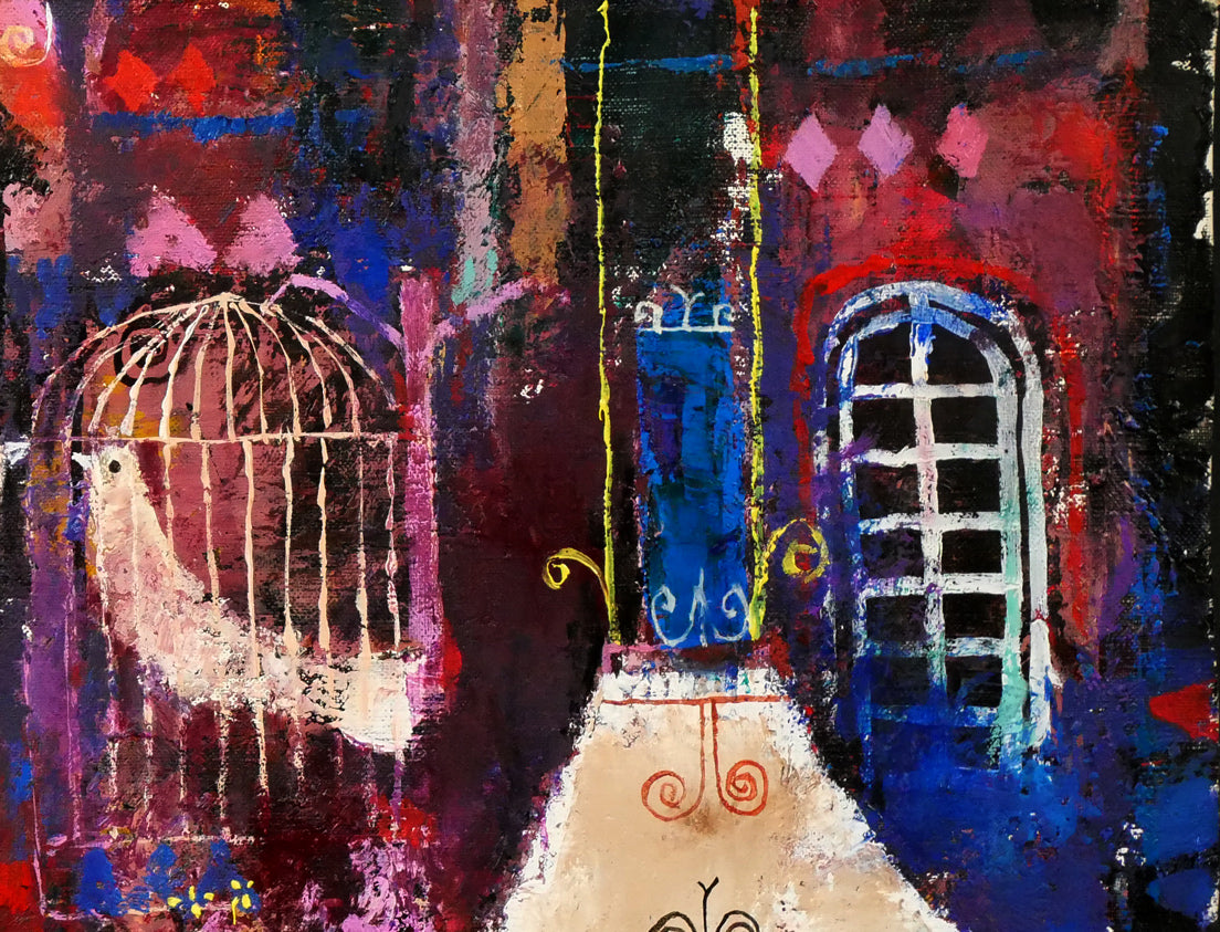 早川義孝「アトリエの中で」油絵・F10号 絵画買取・販売の小竹美術