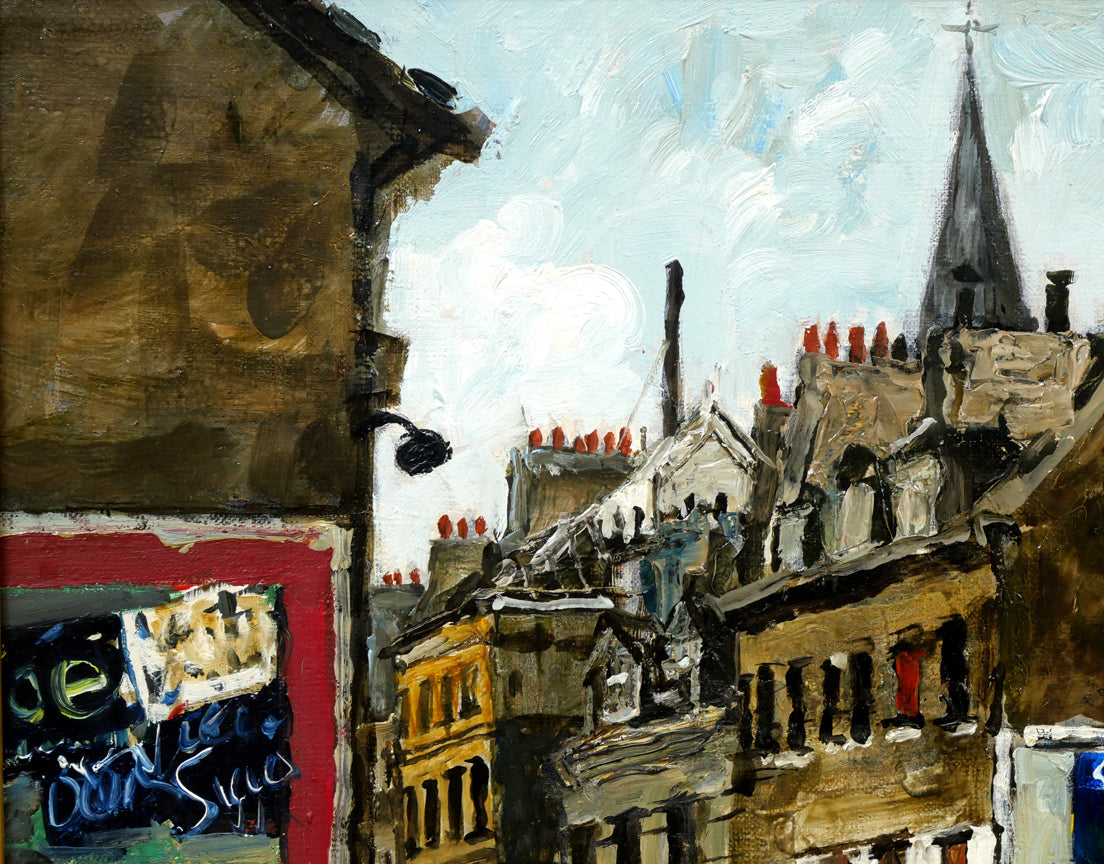 児玉幸雄「パリー街景」油絵・F6号 絵画買取・販売の小竹美術