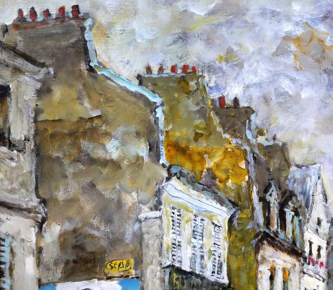 児玉幸雄「パリーの朝市」油絵・F10号 絵画買取・販売の小竹美術