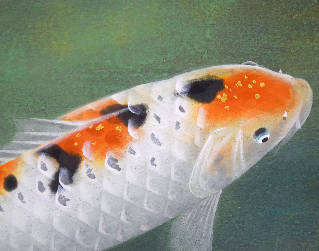 三輪高英「鯉」日本画・6号 絵画買取・販売の小竹美術