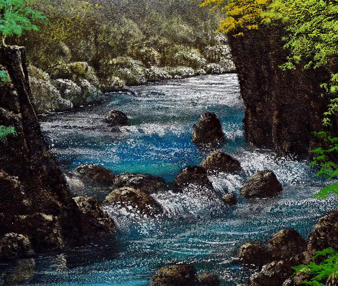 清水規「錦雲渓緑彩」日本画・F10号 絵画買取・販売の小竹美術