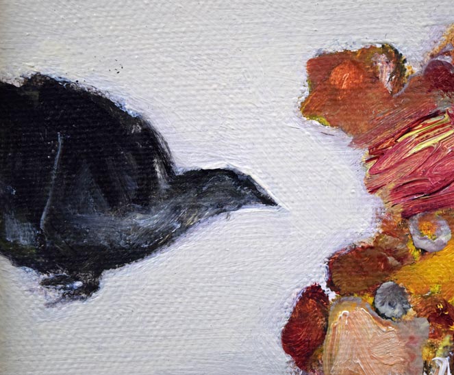 亀山良雄「花・鳥」油絵・SM 絵画買取・販売の小竹美術