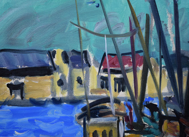 加藤清江「釧路」油絵・F8号 絵画買取・販売の小竹美術