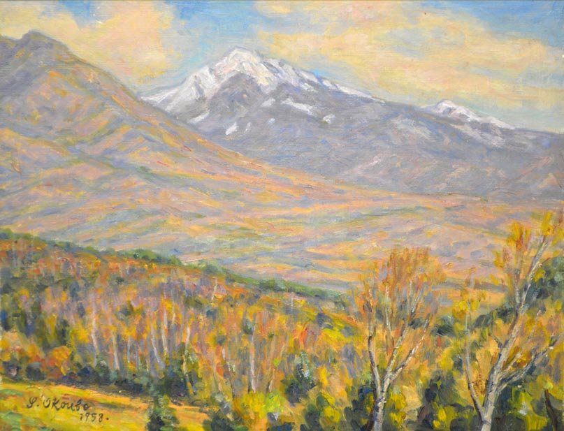 新象作家協会、木村二朗「火の山」6号油彩、鬼厚塗り