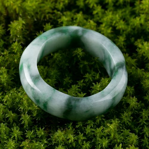 13.5号・濃緑マーブル・細身・透明感良し・艶美麗】（高品質濃緑色