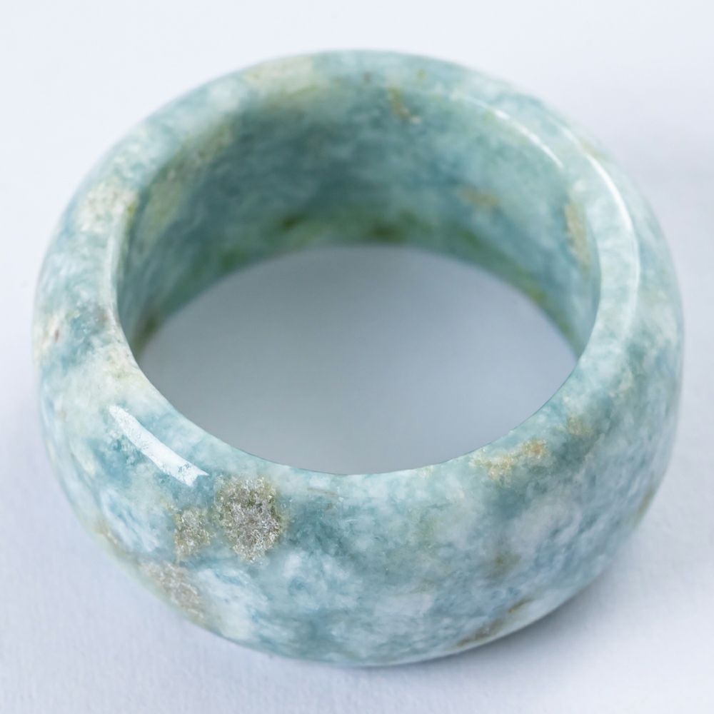 19号・薄青緑色まだら・厚みあり・透明感良し・艶良し】（高品質青色