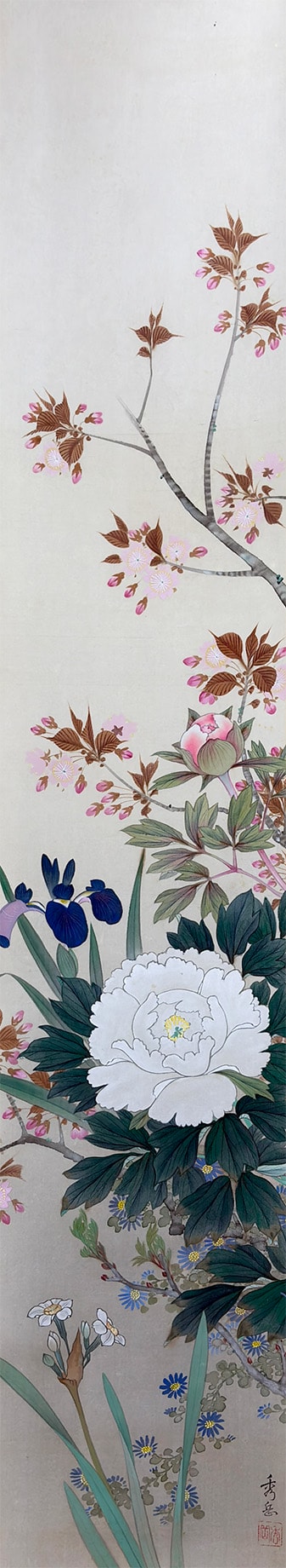 四季草花｜双幅｜新・古美術 高美堂（こうびどう）｜掛軸販売・通販