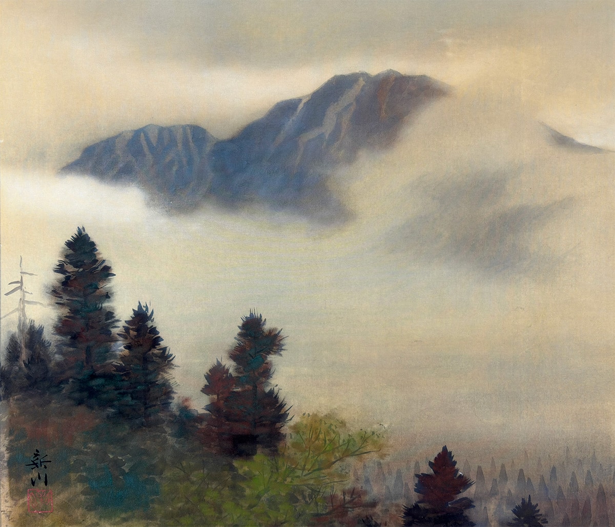 彩色山水｜新・古美術 高美堂（こうびどう）｜掛軸販売・通販・買取