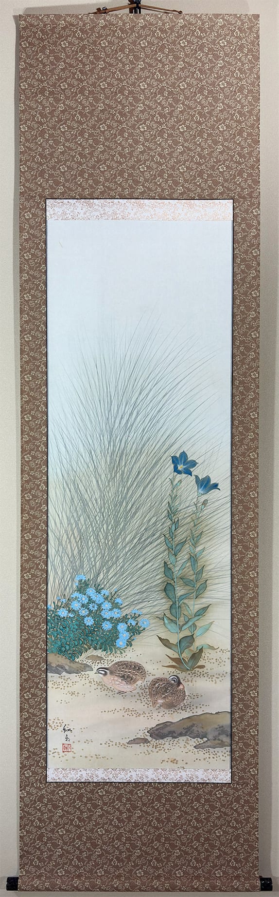 野菊と鶉｜新・古美術 高美堂（こうびどう）｜掛軸販売・通販・買取
