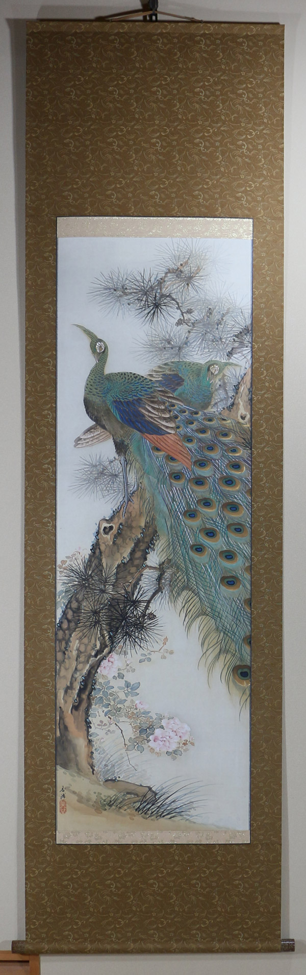不老長春孔雀｜新・古美術 高美堂（こうびどう）｜掛軸販売・通販