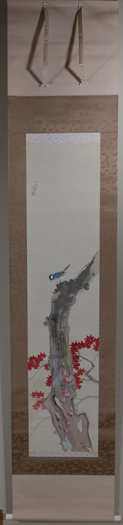 掛け軸 小出陽祐 『 漁想問答之図 』 二幅対 絹本 希少 茶道具 掛軸 美