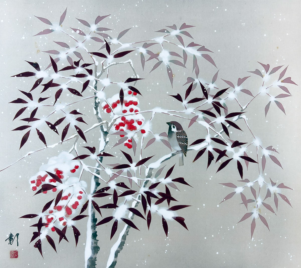 雪中南天｜新・古美術 高美堂（こうびどう）｜掛軸販売・通販・買取