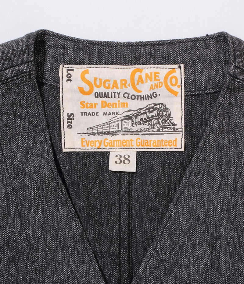 SC12795 / SUGARCANE 9oz. BLACK COVERT WORK VEST – Klaxon Japanese
