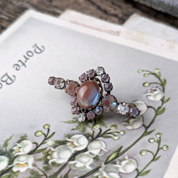 カボションサフィレットのクラスターブローチ - アンティーク k-nuts