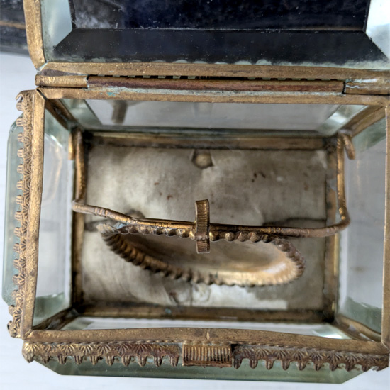 ベベルガラスの懐中時計ケース - アンティーク k-nuts