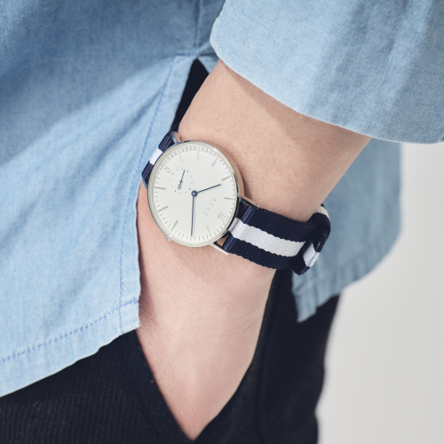 Knot SSN-18NW 時計ベルト バンド ファブリック 18mm ネイビー