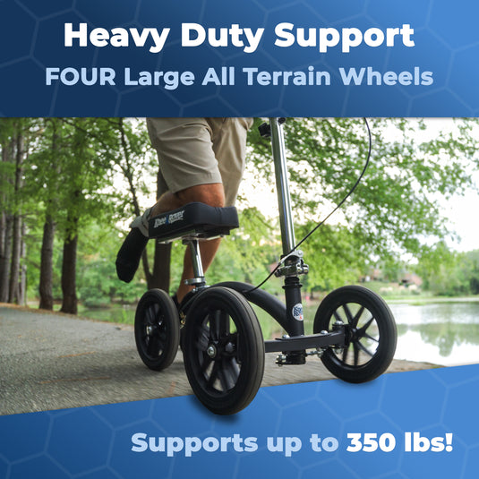 KneeRover® Quad HC - All Terrain Knee Walker In Matte Black - Open Box