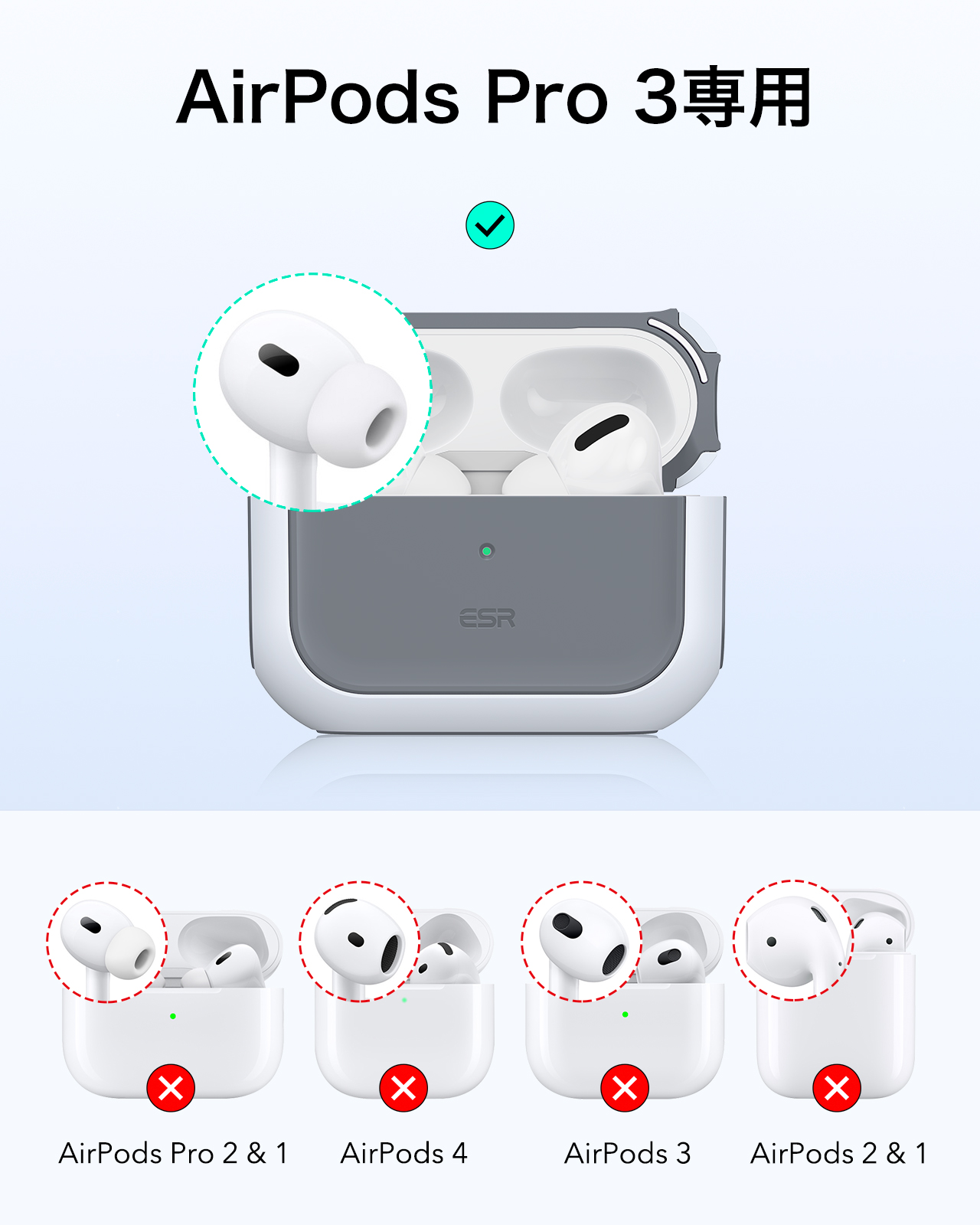 ESR Orbit Hybrid Magentic Case, Compatible with AirPods Pro 3 2025